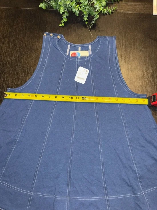 Free People Indigo Blue Contrast-Stitch Tank - Picture 6 of 8